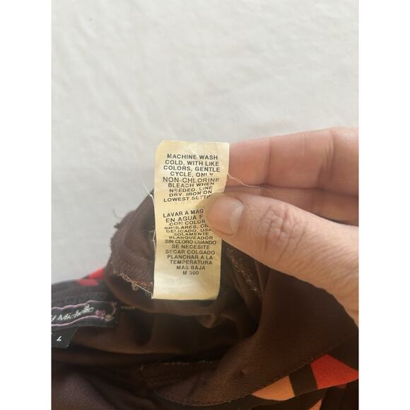 Vtg. Y2K My Michelle Groovy Halter Fit and Flare Dress Juniors Size Large Brown - Picture 6 of 9